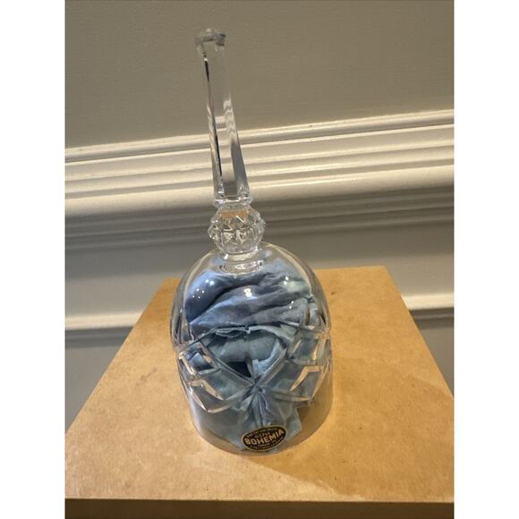 Vintage Bohemia 24% Lead Crystal Glass Bell - Hand Cut 5 Inch Bell - Picture 2 of 4